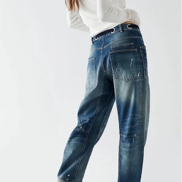 Free People We The Free Moxie Pull On Barrel Jeans 24 NWOT - Picture 6 of 15